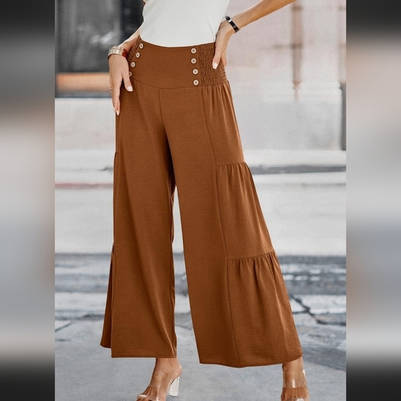 Ecowish High-Waisted Wide-Leg Pants - Picture 1 of 4